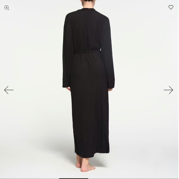 4X SKIMS NWT Black Soft Ribbed Robe - Picture 4 of 6